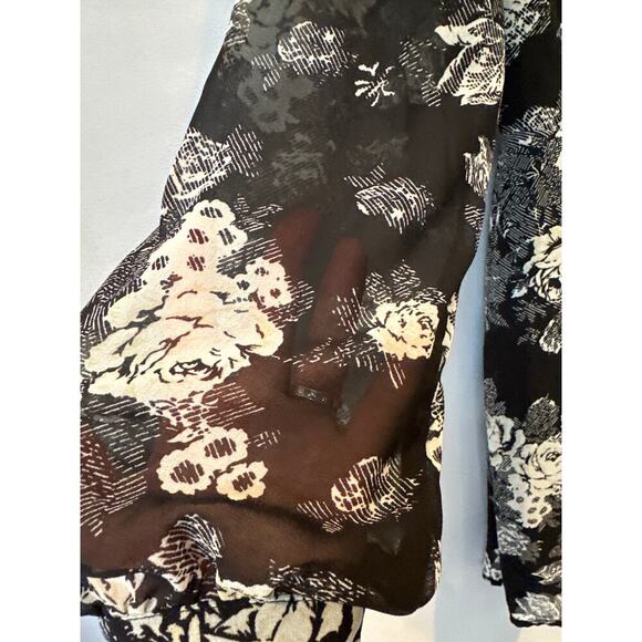 Forever 21 Contemporary Black Floral Minidress Size M - Picture 5 of 7